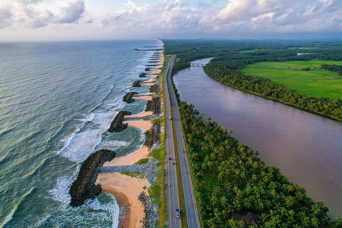 Scenic Arabian Sea coastline in Karnataka
