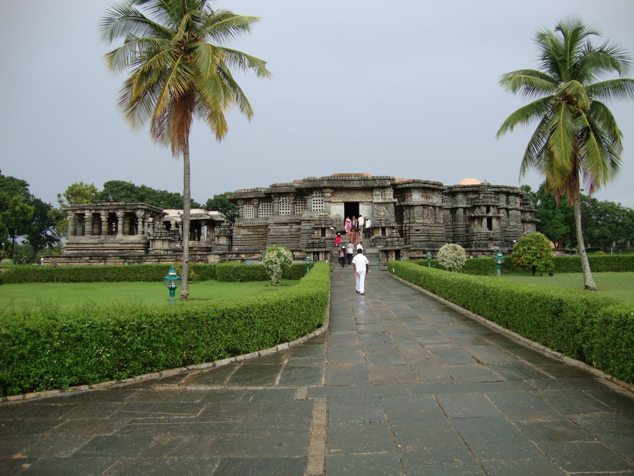 Intricate stone carvings on Hoysaleswara Temple at Halebidu